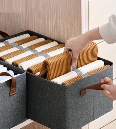 Wardrobe Clothes Organizer Storage Box Lenin Cotton