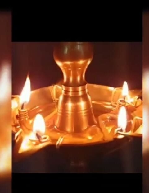 Lightened Samai Diya With Kadi Vilakku Lamp Batti Cotton Holder Clip